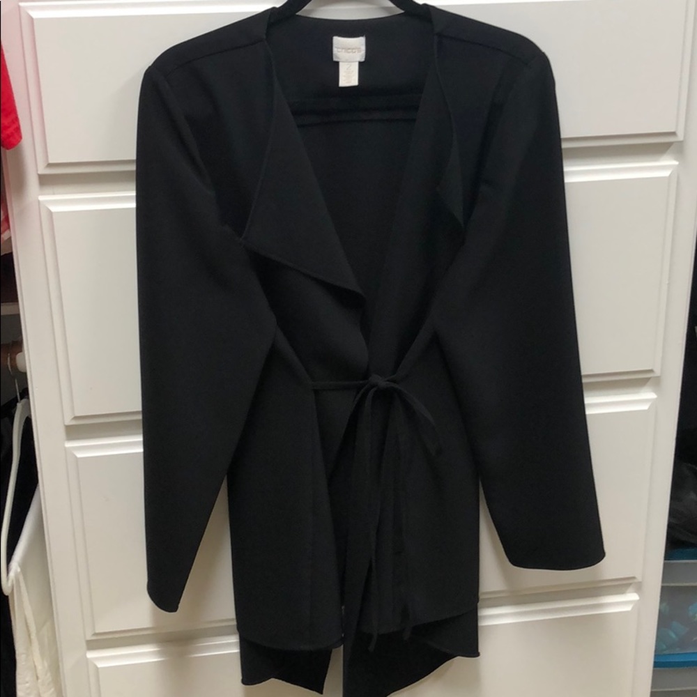 Chico’s black jacket with tie closure
